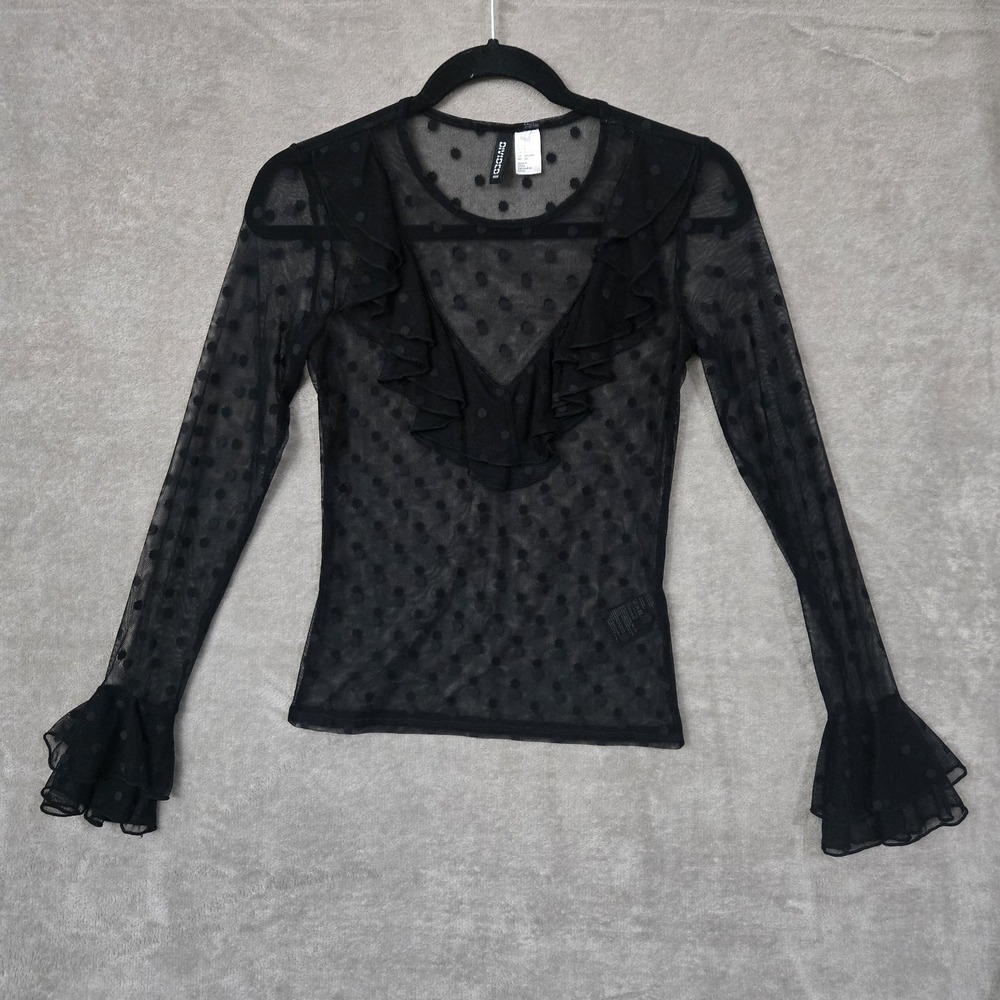 H&M Divided Sheer Mesh‎ Top Small Whimsigoth Grunge Dark Romantic Victorian